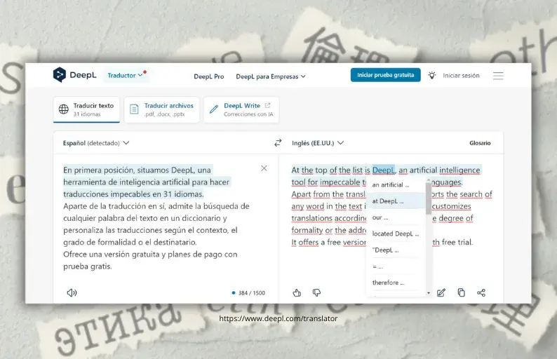 DeepL, AI per la revisione e la traduzione dei testi